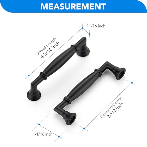 HOME EDIT Matte Black Cabinet Handles 3-1/2 Inch Pulls 5 Pack - color: Matte Black, size: 3-1/2 inches Hole Center