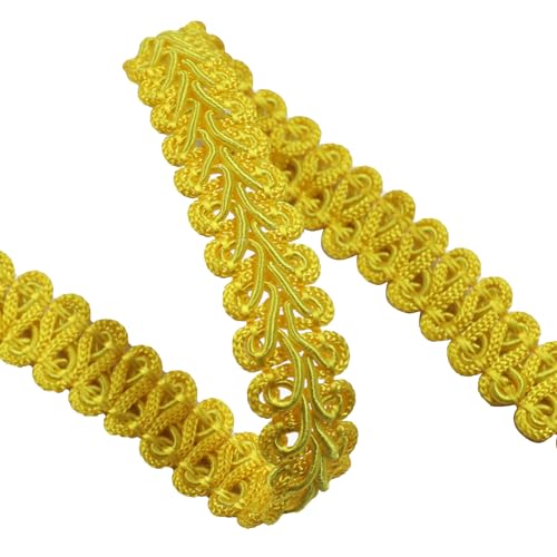 Yellow Gimp Braid Trim, 1/2 Inch Width, 14 Yard - color: Yellow