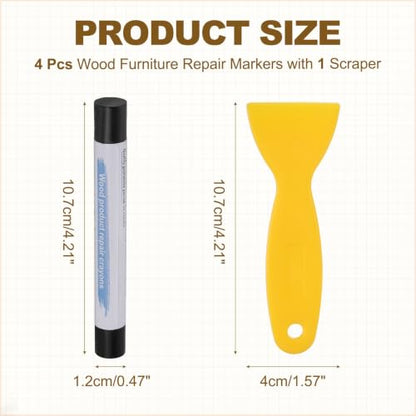 PATIKIL 4Pcs Wood Furniture Repair Markers with Scraper, Black - color: Black