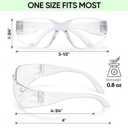 TICONN Clear Safety Glasses for Men & Women, ANSI Z87.1 Safety Goggles - style: 24 Pairs