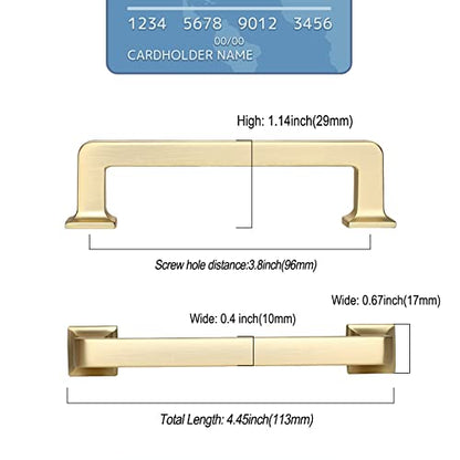 9BUILD 10 Pack 3.75 Inch Brushed Brass Cabinet Pulls,Kitchen Hardware - color: Brushed Brass, size: 3.75"/96MM Hole Center