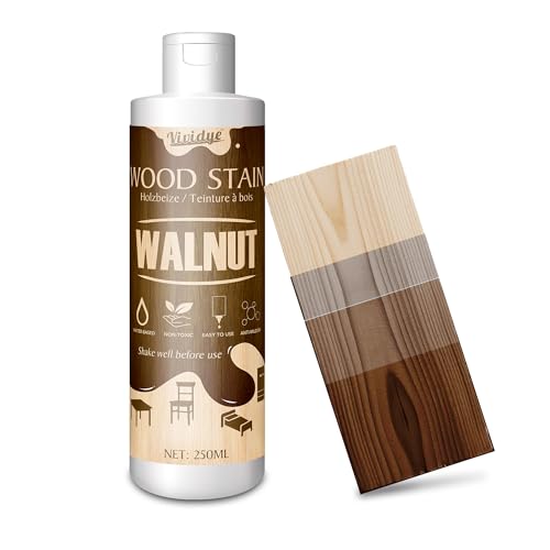 Wood Stain, 8.5oz/250ml Water Based Wood Stain for Indoor and Outdoor Furniture, Cabinet, Wood Panel, Door, Trim and More - Fast Drying, Low Odor＆Non-Toxic, Easy to Apply, Multiple Finishes (Walnut) - color: Walnut