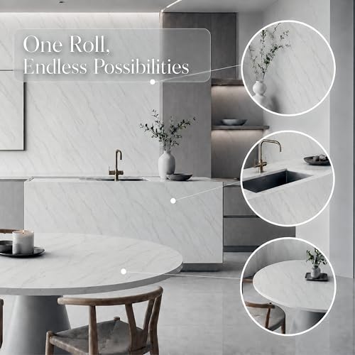 Very Berry Sticker Marble Contact Paper (White Matte, 39" x 118", 1 Pack) - color: White Matte, size: 39" x 118"