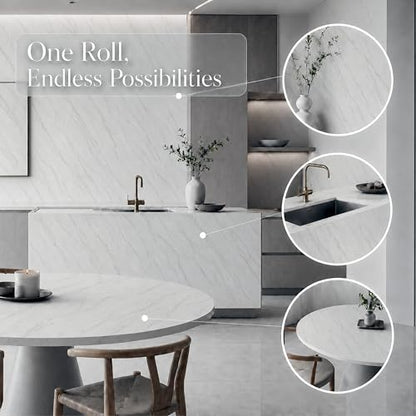 Very Berry Sticker Marble Contact Paper (White Matte, 24" x 78", 2 Pack) - color: White Matte, size: 24" x 78" (2-pack)