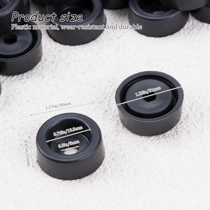 KOOBOOK 20Pcs Round PE Recliner Feet Replacement Ultimate Furniture Feet Pads for Floor Protection for Cabinets Chairs and Sofas Glide Foot Legs Black 31x12mm