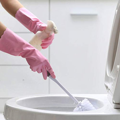 HSL Latex-Free Cleaning Gloves, Cotton Flocked Liner, 2 Pairs, Small - color: Blue+pink, size: Small (Pack of 2)