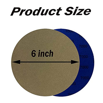 6 Inch 7000 Grit Wet Dry Sandpaper，25 PCS Hook and Loop Sanding Discs - style: Grit 7000