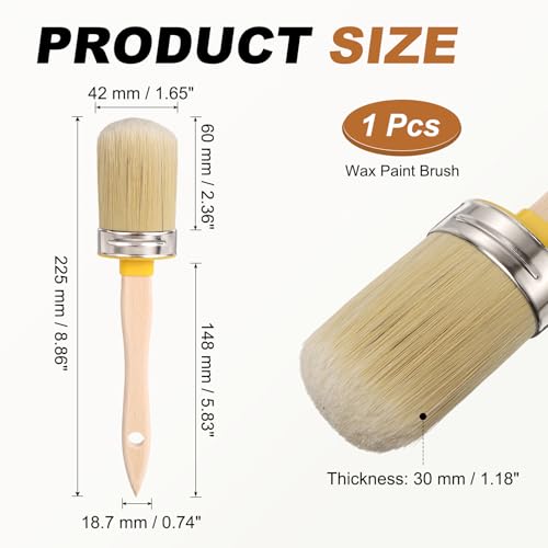 uxcell Wax Paint Brushes 2.3x1.6 Chalk Stencil Brush Oval PET Fiber Wood - size: 2.3 x 1.6 Inch