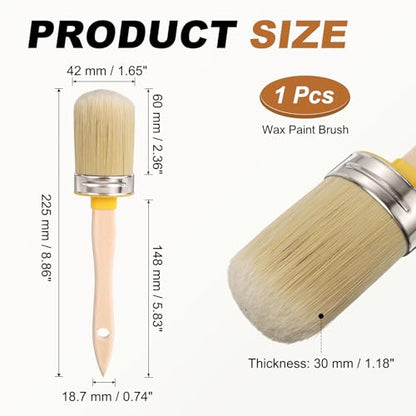 uxcell Wax Paint Brushes 2.3x1.6 Chalk Stencil Brush Oval PET Fiber Wood - size: 2.3 x 1.6 Inch