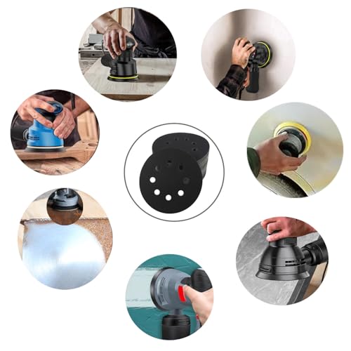 50 Pcs 5 Inch 8 Hole 320 Grit Wet and Dry Sanding Discs, Round Hook and Loop Disc Sandpaper for Random Orbital Sanders - style: 320 Grit