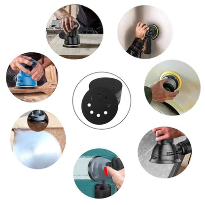 50 Pcs 5 Inch 8 Hole 320 Grit Wet and Dry Sanding Discs, Round Hook and Loop Disc Sandpaper for Random Orbital Sanders - style: 320 Grit