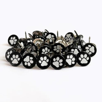 100PCS Flat Upholstery Tacks with Paw Pattern D11mm Black - color: 11mm Black