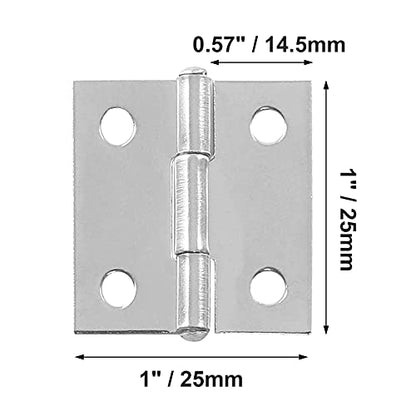 Biaungdo 1 Inch Butt Hinge, Stainless Steel Small Hinges, 10 Pack - size: 1 Inch