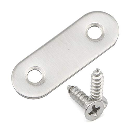 1.85 inch Stainless Steel Flat Mending Repair Plate, 20 Pack - size: 1.85inch