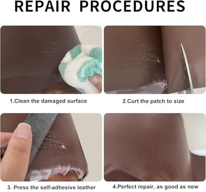 Leather Repair Patches, Self Adhesive Vinyl for Couches Furniture - color: Dark Brown, size: 17X79 inch