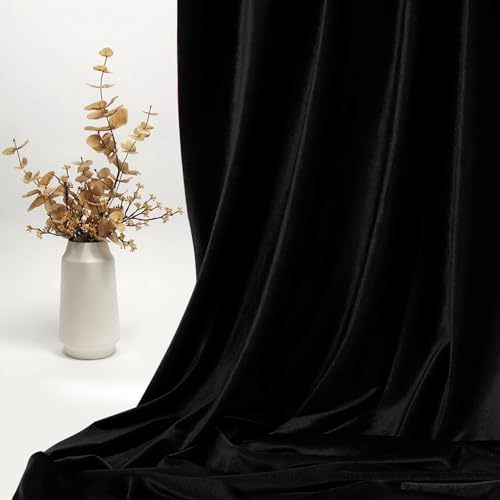 KKJIAF 2 Yard Black Stretch Velvet Fabric 60" Wide for DIY Crafts - color: Black, size: 2 Yard