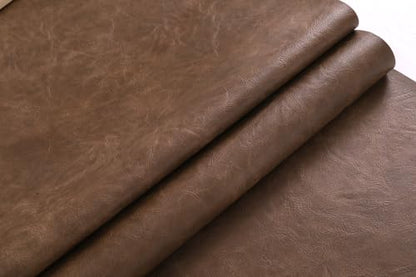 Premium Faux Leather Upholstery Fabric 1.2mm Thickness，Waterproof Upholstery Leather Distressed Bark Fabric 10 Yards Roll(Oak,Shipped as a 360"x54" Roll) - color: Oak, size: 360"x54"
