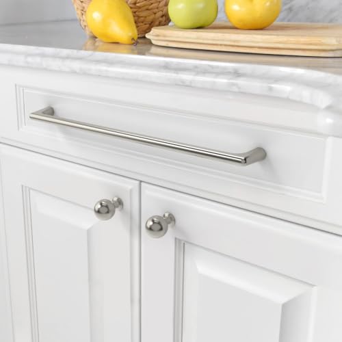 Amerdeco 10 Pack Brushed Satin Nickel Cabinet Pulls 8.8" - color: Brushed Satin Nickel, size: 8.8" hole center