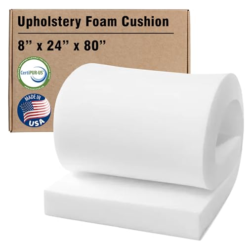 RaceCityFoam Upholstery Foam (Ultra Firm) 50 ILD - 8"T x 24"W x 80"L - size: 8"T x 24"W x 80"L