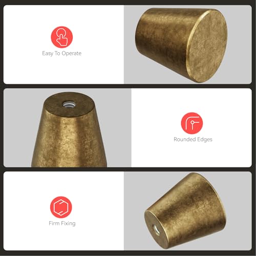 homdiy 10 Pack Antique Brass Dresser Knobs Drawer Knobs - color: Antique Brass