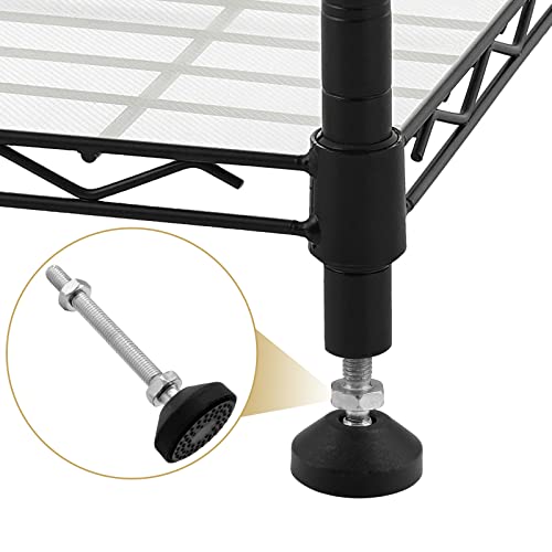 Bonsicoky 4 Pcs M10 Metal Adjustable Leveling Feet, Black, 5.1" x 1.9" - size: M10,5.1" Height