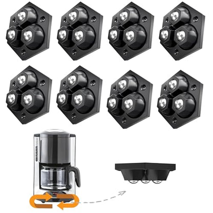Self Adhesive Appliance Sliders & Mini Caster Wheels Counter 8 Pack - color: black