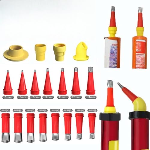 24Pcs Reusable Plastic Stainless Steel Caulking Nozzle Kit Used for Home Improvement DIY Contractor Finishing Tool