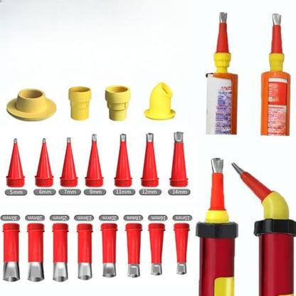 24Pcs Reusable Plastic Stainless Steel Caulking Nozzle Kit Used for Home Improvement DIY Contractor Finishing Tool