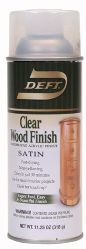 Deft Interior Water-Based Clear Wood Finish Satin Spray, 11.25-Ounce Aerosol