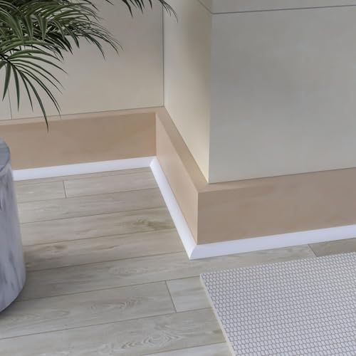 1/2 in x 6.5 ft Peel and Stick Quarter Round Molding, White - color: White, size: 1/2 in x 6.5 ft