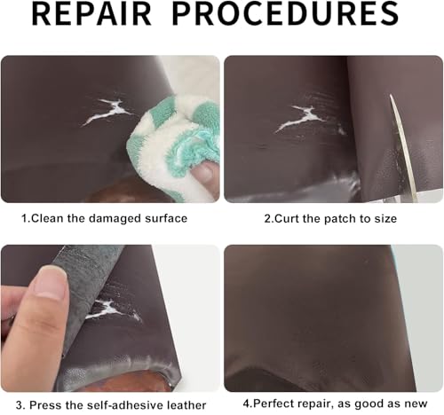 Lifeshoon Leather Repair Patches, Self Adhesive Vinyl for Couches Furniture - color: Coffee, size: 3.5X79 inch