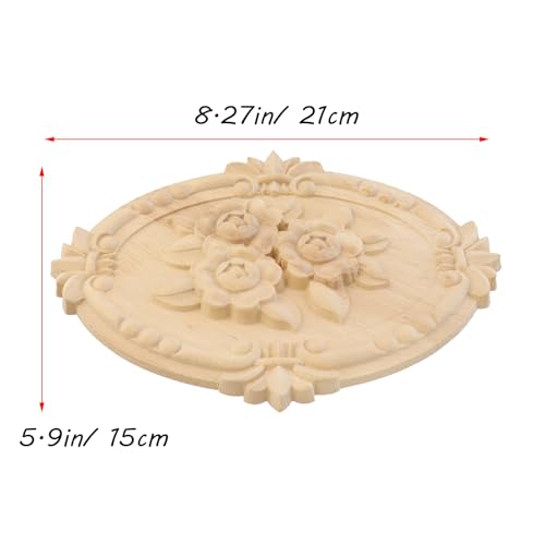 Antrader 2Pcs Unpainted Wood Carved Appliques for DIY, 8.27"×5.9"(Style 19) - style: Style 19, Small Size