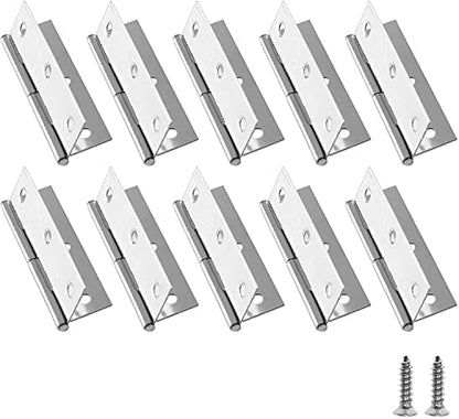Biaungdo 3 Inch Butt Hinge, Stainless Steel Small Hinges, Pack of 10 - size: 3 Inch