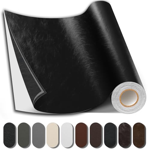 Leather Repair Kits, Large Vinyl Repair Patch for Couches Furniture - color: Glossy Black, size: 17X158 inch