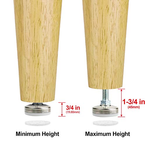 Heavy Duty Furniture Levelers Adjustable Furniture Legs Levelers, Leveling Feet for Tables Chairs Cabinets Sofa Raiser, Support 1320LBs, T- Nut Kit 3/8”-16 Thread, Large Base,w/ 4 Felt Pads (4 Pack) - color: Heavy Duty Furniture Levelers 4pack
