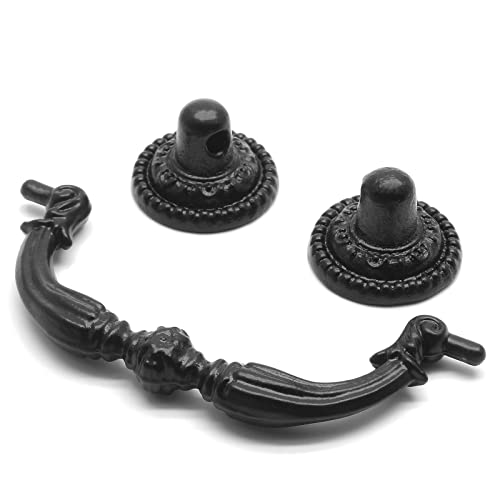 4 Pack 2.75" Hole Center Bail Pull Antique Black Drawer Handle - color: Black, size: 2.75 Inch