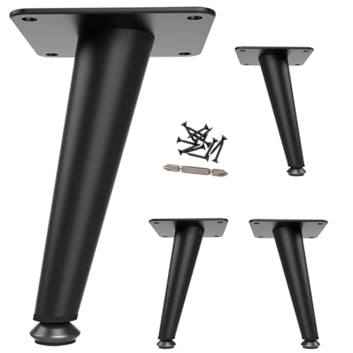 Furniture Legs 4 Inch, Metal Cabinet Legs for Furniture Set of 4 - size: 4 Inch | 10.5cm