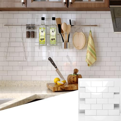 2026 New Upgrade Peel and Stick Backsplash Tile, Peel and Stick 11.34" X 11.57" Wall Tile for Kitchen, Bathroom, Fireplace, Laundry (Polished Marble White, 10 Packs) - color: Polished Marble White