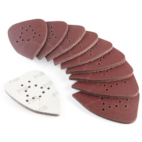 S SATC Mouse Sander Sandpaper 50PCS Mouse Sanding Pads 12 Holes Hook and Loop Sandpaper 120 Grit Detail Palm Sand Paper - style: 50 PCS 12 Hole 120 Grit