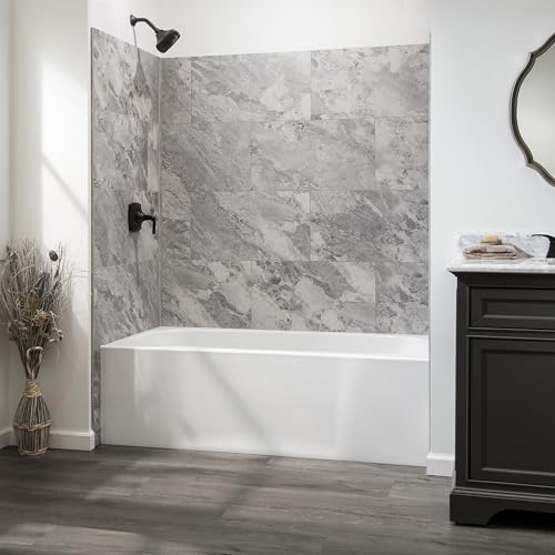 Palisade 25.6 in. x 14.8 in. Vinyl Wall Tiles in Silver Lake (8 Pack) - color: Silver Lake, size: Case of 25.6 in. x 14.8 in. Tiles