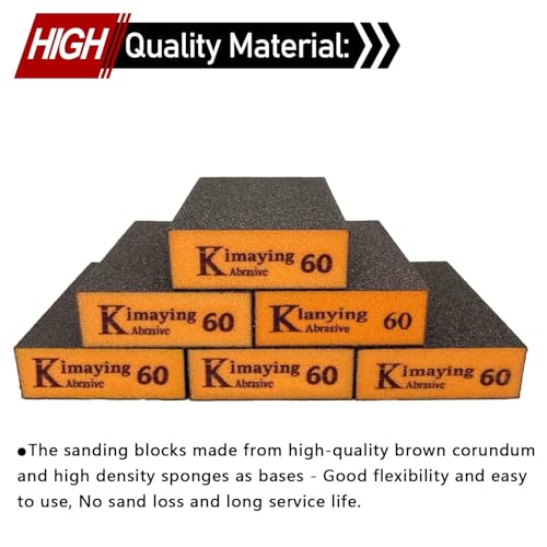 Sanding Sponge, 60 Grit Assortment Sanding Block - size: 60grit - 6pcs