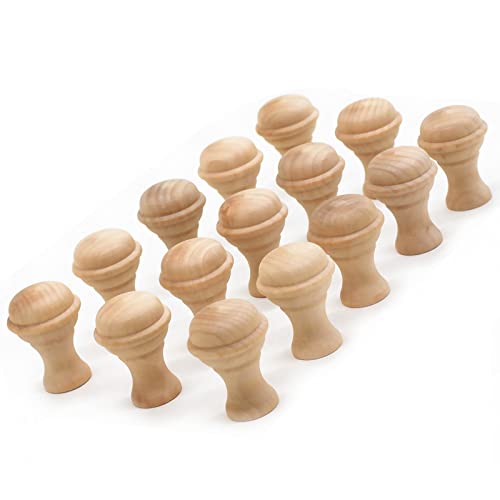 WEICHUAN 15-Pack Solid Wood Knobs for Cabinet Dresser Furniture Drawer