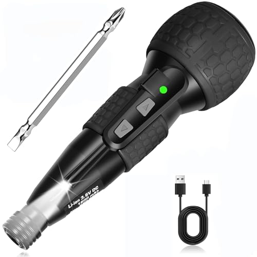 3.6V Cordless Electric Screwdriver, Manual & Automatic, 1800mAh, LED Light - color: Black 2
