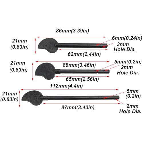 Antrader 3Pcs Leaf Shape Locking Pins,Chinese Style Copper Cabinet Latches - size: 3.39" x 0.24"+3.46" x 0.2"+4.4" x 0.2"