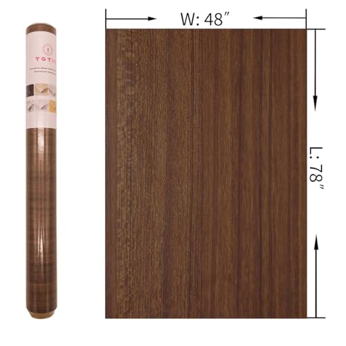 48x78inch Extra Wide Brown Wood Grain Wallpaper Peel and Stick Thick Matte Light Walnut Textured Contact Paper Waterproof Self Adhesive Furniture Stickers DIY Wall Sticker Brown Wood Grain Vinyl Wrap - color: Warm Brown, size: 48" x 78"