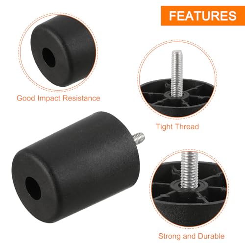 uxcell 6 Pcs M10 x 2.8 x 2.3 Inch Furniture Legs, Plastic Sofa Couch Legs Tapered Replacement Legs Tapered Feet for Chair Sofa Dresser Cabinets Bed, Black - size: M10 x 2.8 x 2.3 Inch