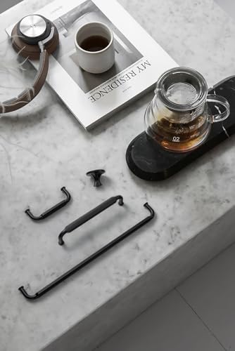 Goo-Ki 6 Pack 3 in (76mm) Hole Center Cabinet Pulls Matte Black Zinc Alloy Kitchen Drawer Pulls Drawer Handles 3.45 Inch Length 2202-B-76 - color: Matte Black, size: 3 Inch Hole Centers