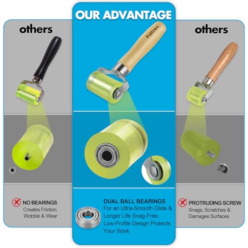 Seam Roller with Dual Ball Bearings, Automotive Sound Deadening Roller