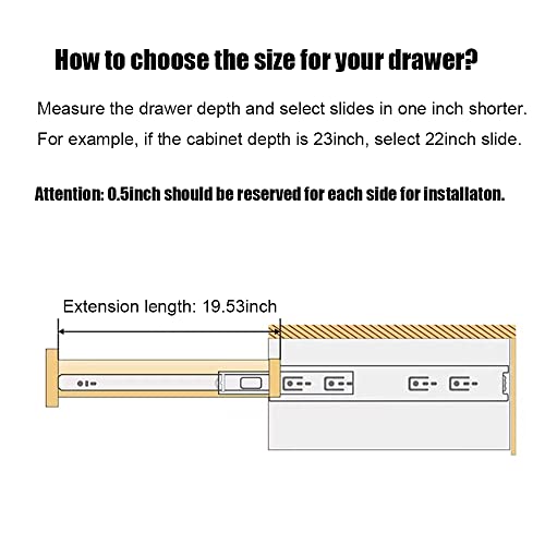 10 Pair of 20 Inch Full Extension Side Mount Drawer Slides - color: 10 sets, size: 20 Inch