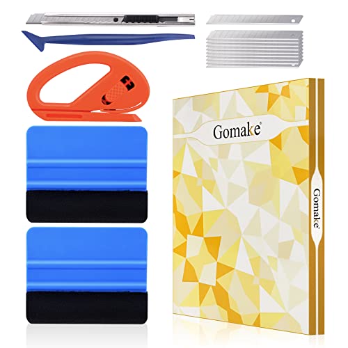 Gomake Vinyl Wrap Tool Kit Car Window Tint Installation Tools Wrapping Kit - color: Mix Color